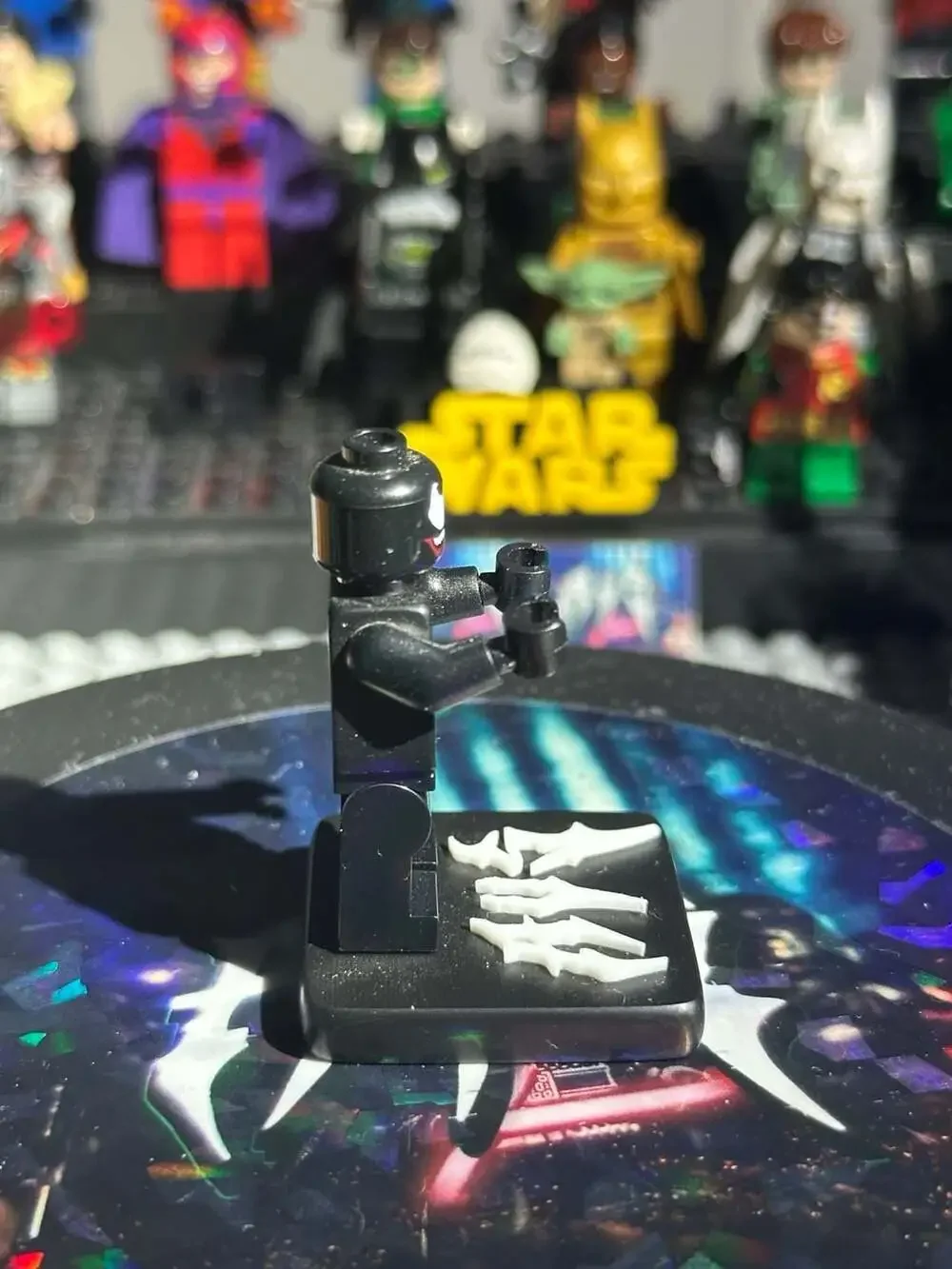 LEGO Marvel Venom Minifigure with White Chest Spider and Red Mouth on Display St